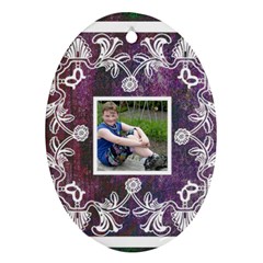 Art Nouveau Purple Lace  Oval Ornament