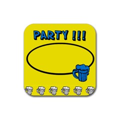 Party yellow - Rubber square coaster - Rubber Coaster (Square)