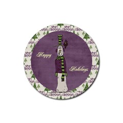 Holiday Rush Round Coaster02 - Rubber Round Coaster (4 pack) Holiday Rush Round Coaster02 - Rubber Round Coaster (4 pack)