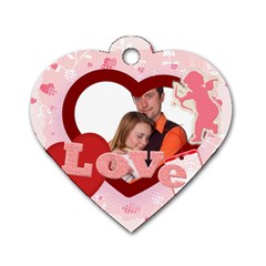 Love tag - Dog Tag Heart (One Side)