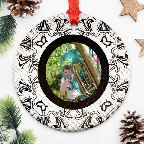 Art Nouveau Oreo Cookie Round Ornament By Catvinnat Front