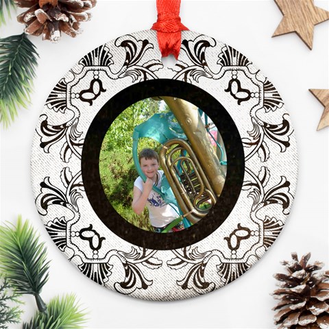 Art Nouveau Oreo Cookie Round Ornament By Catvinnat Back