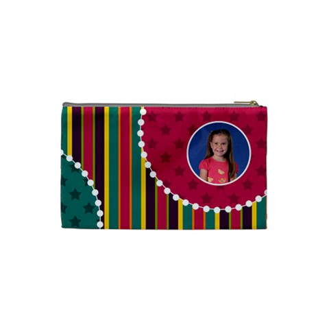 Stripes & Circles Cosmetic Bag By Klh Back