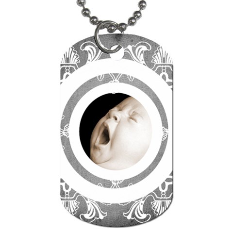 Art Nouveau Grey Lace 2 Dog Tag By Catvinnat Back