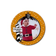 Orange Christmas- Rubber coaster - Rubber Coaster (Round) Orange Christmas- Rubber coaster - Rubber Coaster (Round)