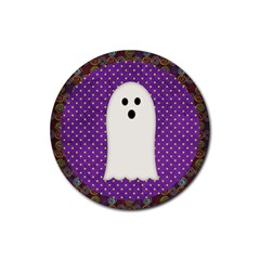 halloween coaster2 - Rubber Coaster (Round)