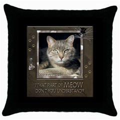 Cat Pillow #2 (5 styles) - Throw Pillow Case (Black)
