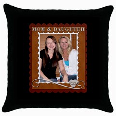 Mom & Daughter Pillow - Throw Pillow Case (Black) Mom & Daughter Pillow - Throw Pillow Case (Black)