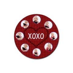 valentine coaster template - Rubber Round Coaster (4 pack)