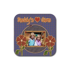 daddy s girls coaster template - Rubber Square Coaster (4 pack)
