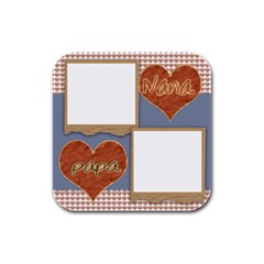 nana papa coaster template - Rubber Square Coaster (4 pack)