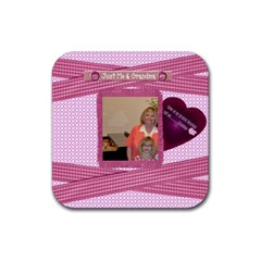 my greatest blessings call me grandma coaster - Rubber Square Coaster (4 pack)