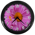 Pink Painted Daisy Wall Clock - Wall Clock (Black)