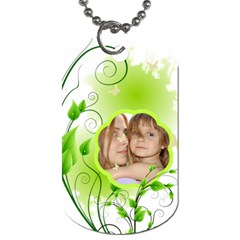 Green leaf - Dog Tag (One Side)