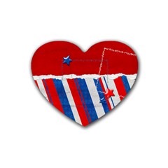 Heart Coaster-Red, White & Blue - Rubber Coaster (Heart) Heart Coaster-Red, White & Blue - Rubber Coaster (Heart)