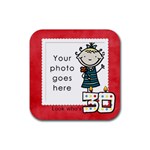 Look who s 30 coaster - Rubber Square Coaster (4 pack)