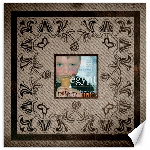 Art Nouveau Blue Eyed Boy  12 X 12 Canvas By Catvinnat 11.4 x11.56  Canvas - 1
