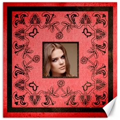 Red Art Nouveau portrait 12 x 12 canvas - Canvas 12  x 12 