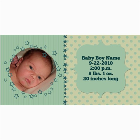 Baby Boy Stars Birth Announcement By Klh 8 x4  Photo Card - 1