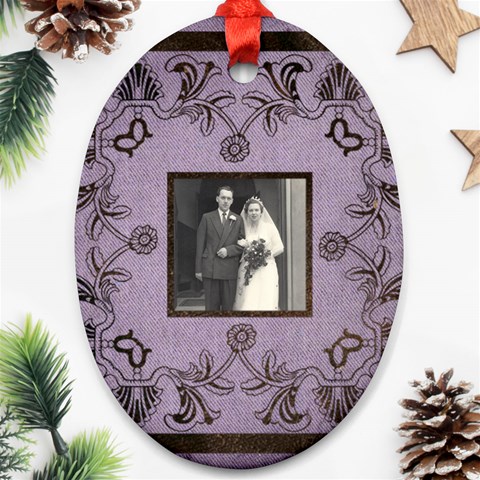 Art Nouveau Lavendar Oval Ornament By Catvinnat Back