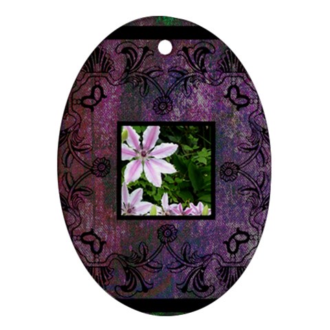 Art Nouveau Deep Purple Oval Ornament By Catvinnat Back