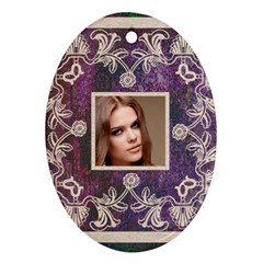 Art Nouveau Purple Lace Oval Ornament