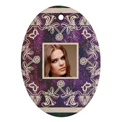 art nouveau purple lace oval ornament - Oval Ornament (Two Sides)