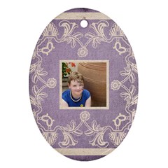 Art Nouveau Lavendar Lace Oval Ornament