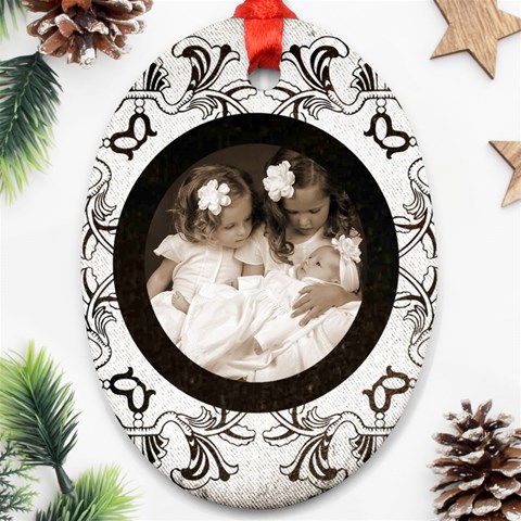 Art Nouveau Oreo Cookie Oval Ornament By Catvinnat Back