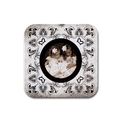 art nouveau orea cookie square coaster - Rubber Square Coaster (4 pack)