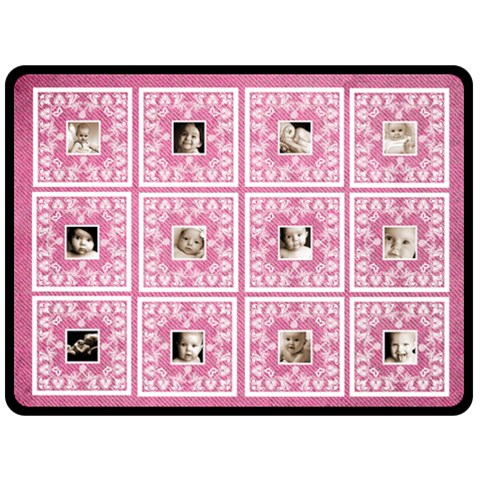 Art Nouveau Pink Lace Extra Large Fleece Blanet By Catvinnat 80 x60  Blanket Front