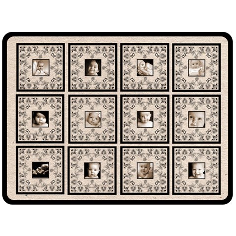 Art Nouveau Black & Beige Lace Extra Large Fleece Blanet By Catvinnat 80 x60  Blanket Front