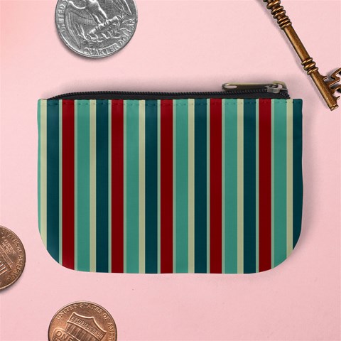 Red & Blue Stripes Monogram Mini Coin Purse By Klh Back