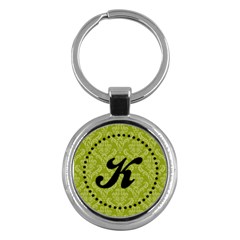 Green & Black Monogram Keychain