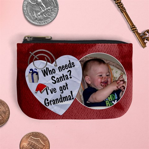 Grandma s Christmas Mini Coin Purse By Lil Front