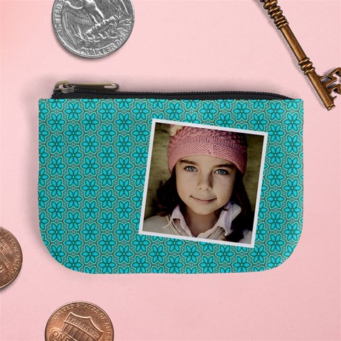 Casual  Purse Blue Flowers With Your Name By Jorge Front