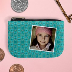 Casual  purse blue flowers with your name - Mini Coin Purse