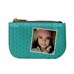 Casual  purse blue flowers with your name - Mini Coin Purse