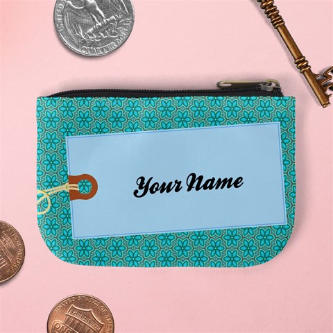 Casual  Purse Blue Flowers With Your Name By Jorge Back