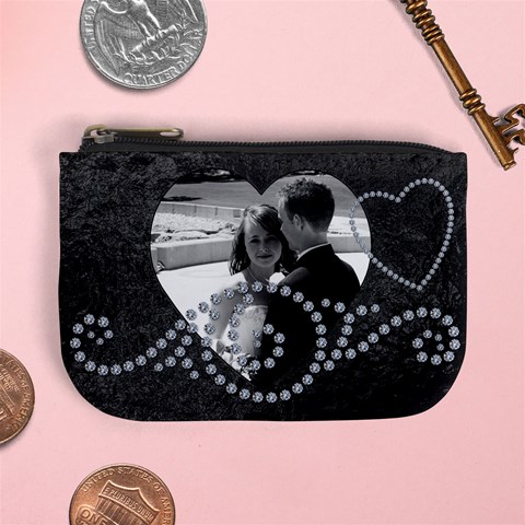 Black & Sparkle Mini Coin Purse By Lil Front