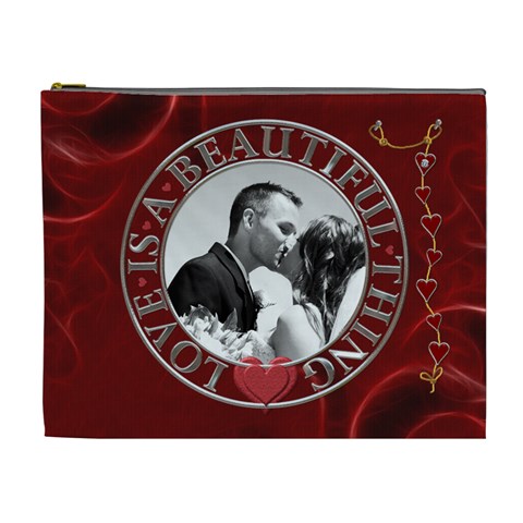 Love Is A Beautiful Thing Xl Cosmetic Bag By Lil Front