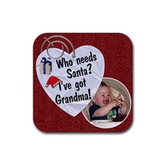 Grandma Christmas Coaster - Rubber Coaster (Square) Grandma Christmas Coaster - Rubber Coaster (Square)