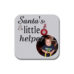 Santa s Little Helper Christmas Coaster - Rubber Coaster (Square) Santa s Little Helper Christmas Coaster - Rubber Coaster (Square)