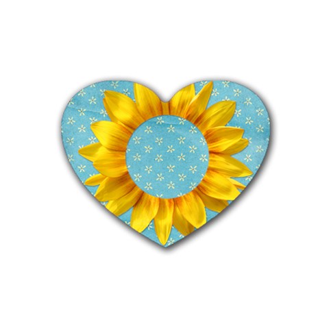 Sunflower Heart Coaster By Mikki Front