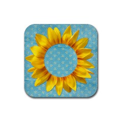 Sunflower Square coaster - Rubber Coaster (Square)