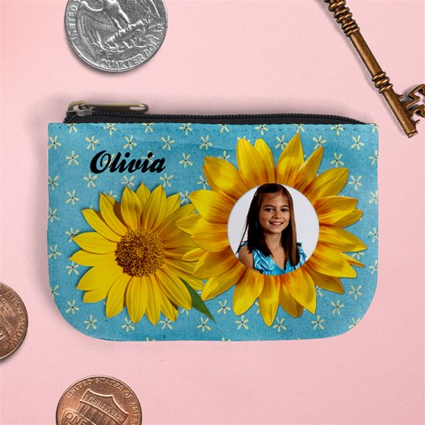 Sunflower Mini Coin Purse By Mikki Front