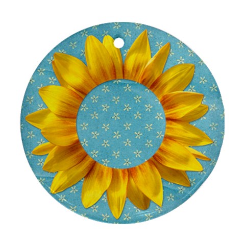 Sunflower Round Ornament By Mikki Back