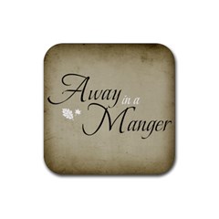 Away in a Manger coaster - Rubber Coaster (Square)