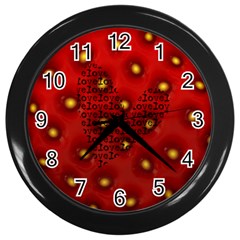 Strawberry love - CLOCK (4 styles) - Wall Clock (Black)