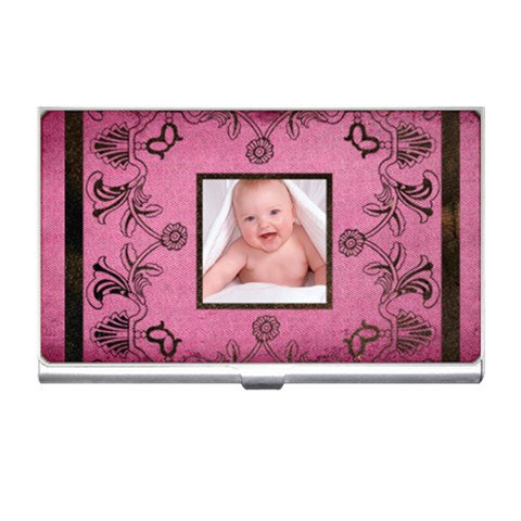 Art Nouveau Cerese Pink Business Card Holder By Catvinnat Front